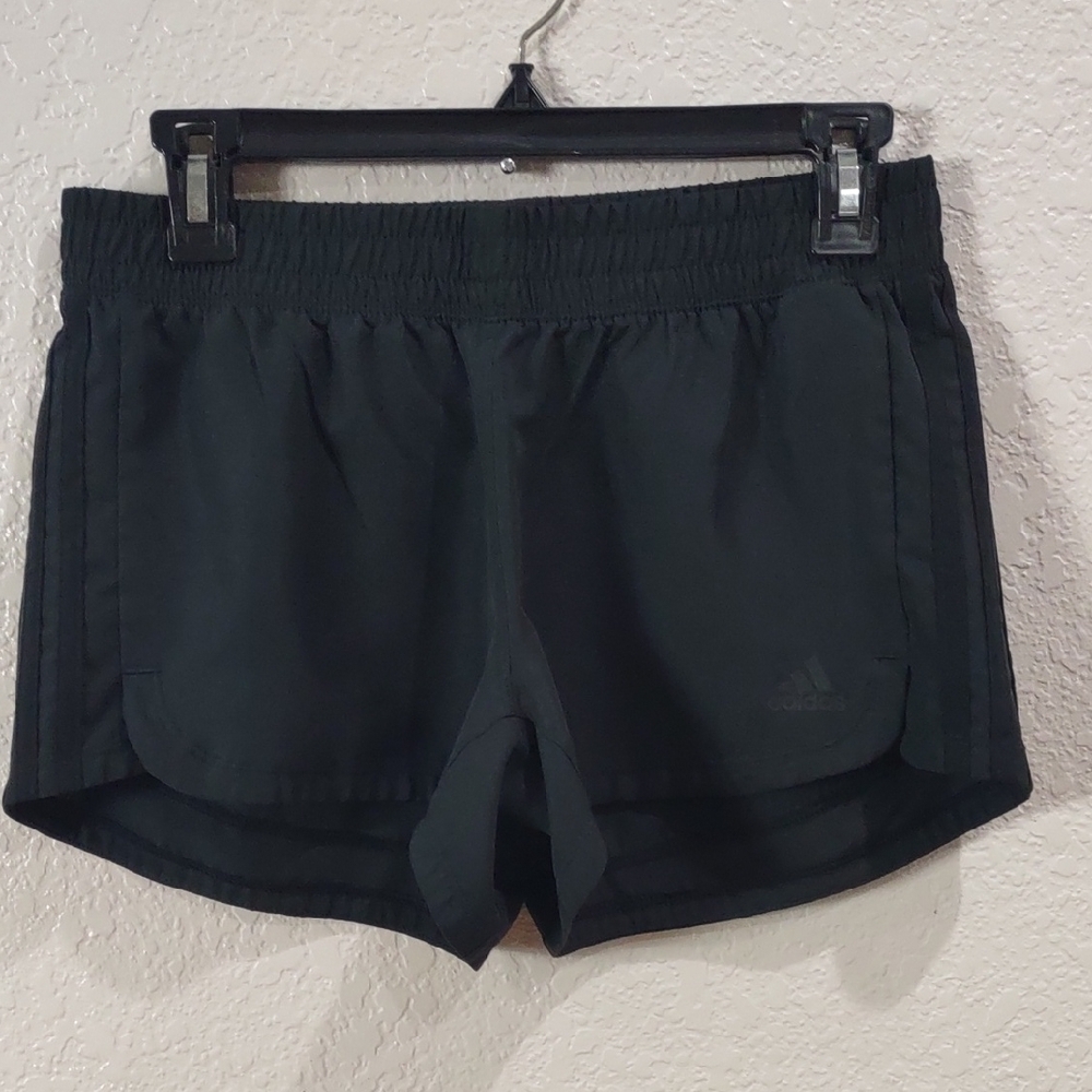 Adidas Black Athletic Shorts Lightweight Stretchy Design